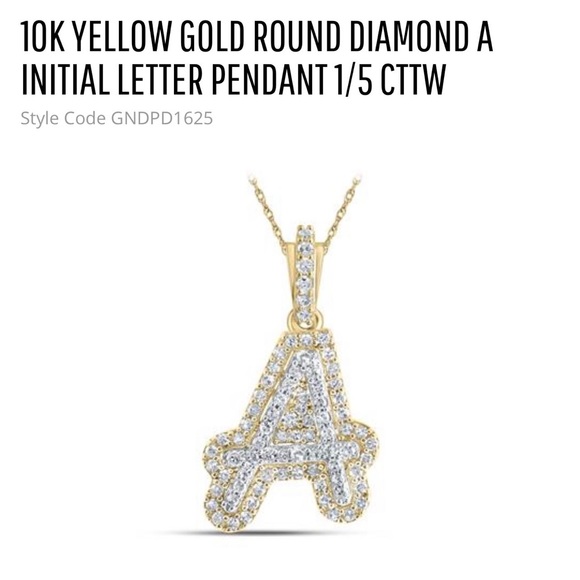 Stunning 10k solid gold real Diamond A initial charm NOT CZ NOT PLATED Best Gift - Picture 3 of 11